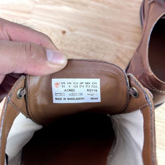 Timberland Shoes Oxford Mens 9.5 US Brown Kendrick Leather Lace Up A1NDI A3119 - Picture 10 of 11